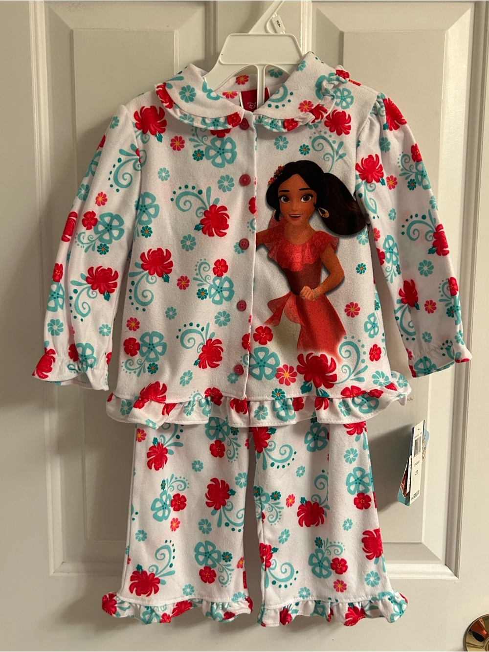 NWT-Disney Girls White Red and Aqua Elena of Avalor Pajama Set